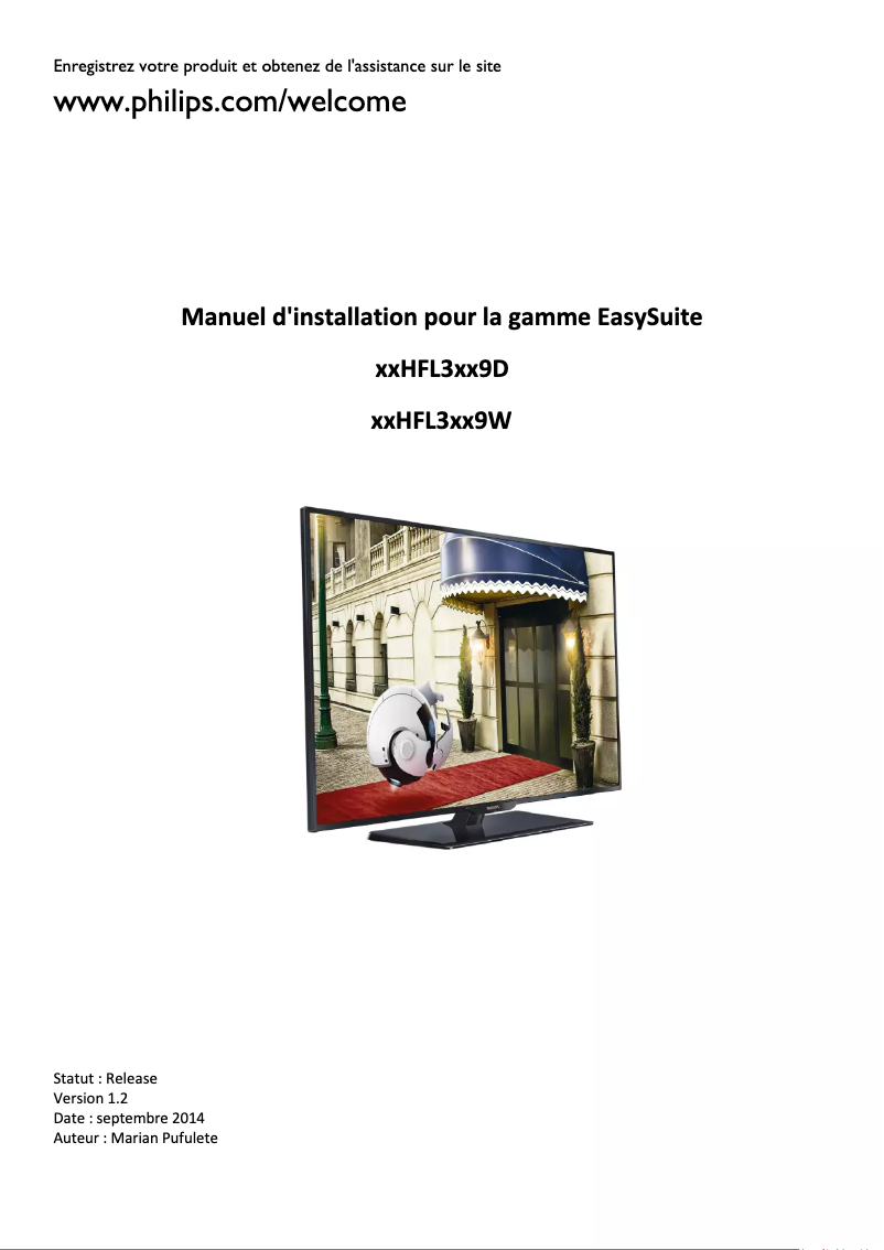 Page 1 of the manual Installation Guide Philips 28HFL3009D