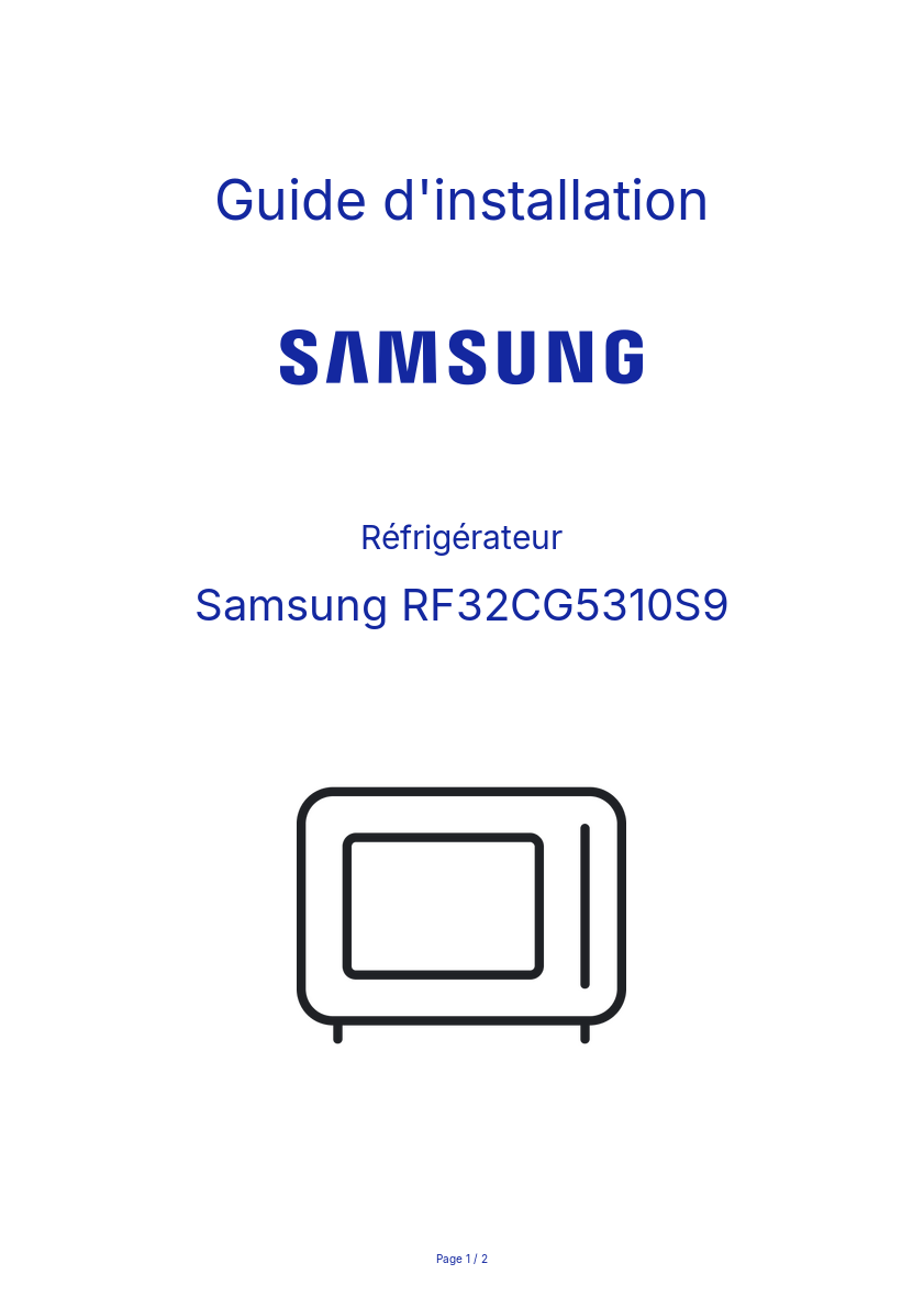 Image de la première page du manuel de l'appareil RF32CG5310S9