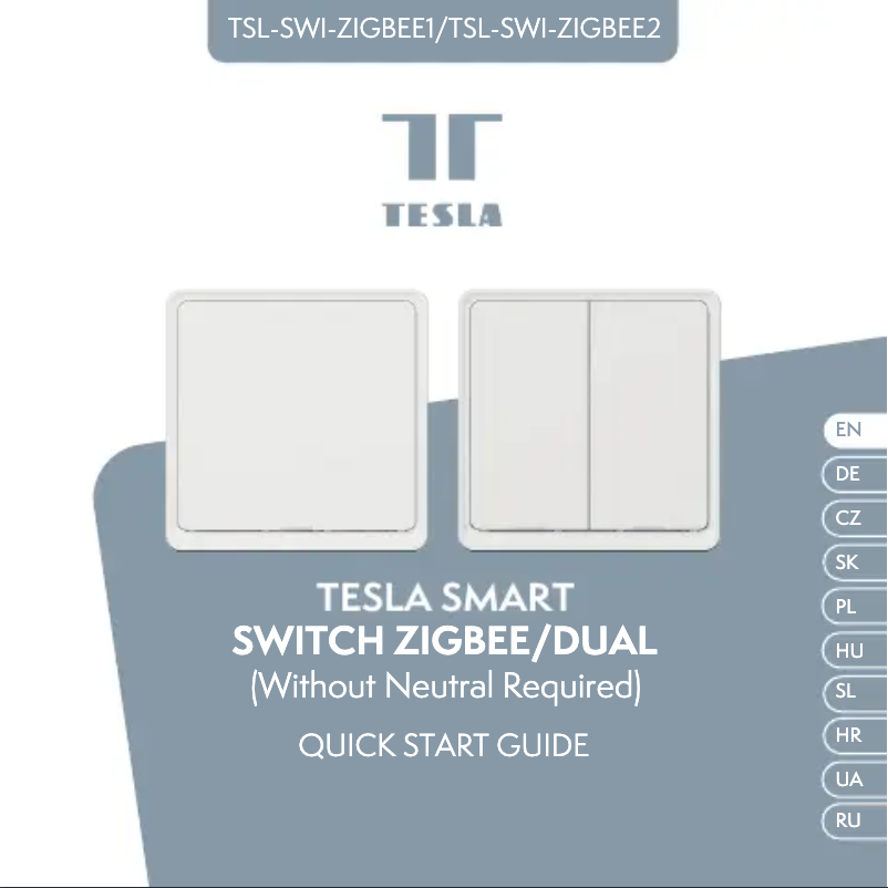 Image de la première page du manuel de l'appareil Smart Switch ZigBee