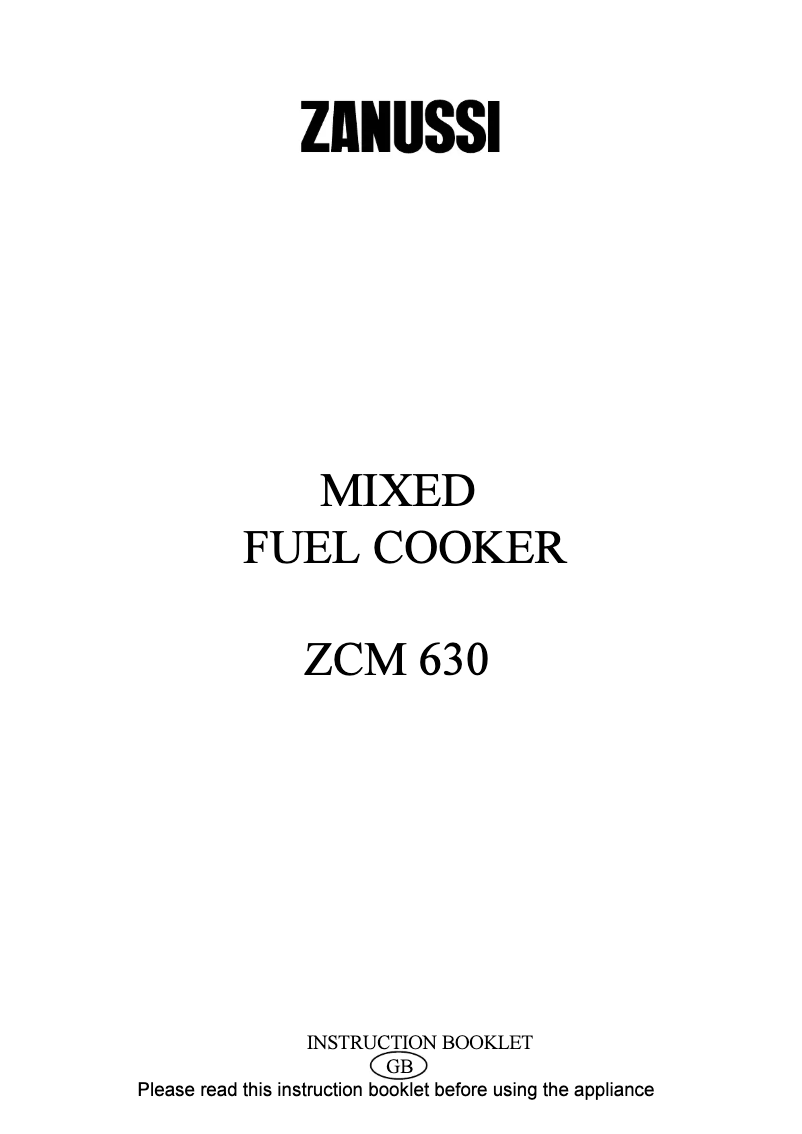 Page 1 de la notice Manuel utilisateur Zanussi ZCM630X