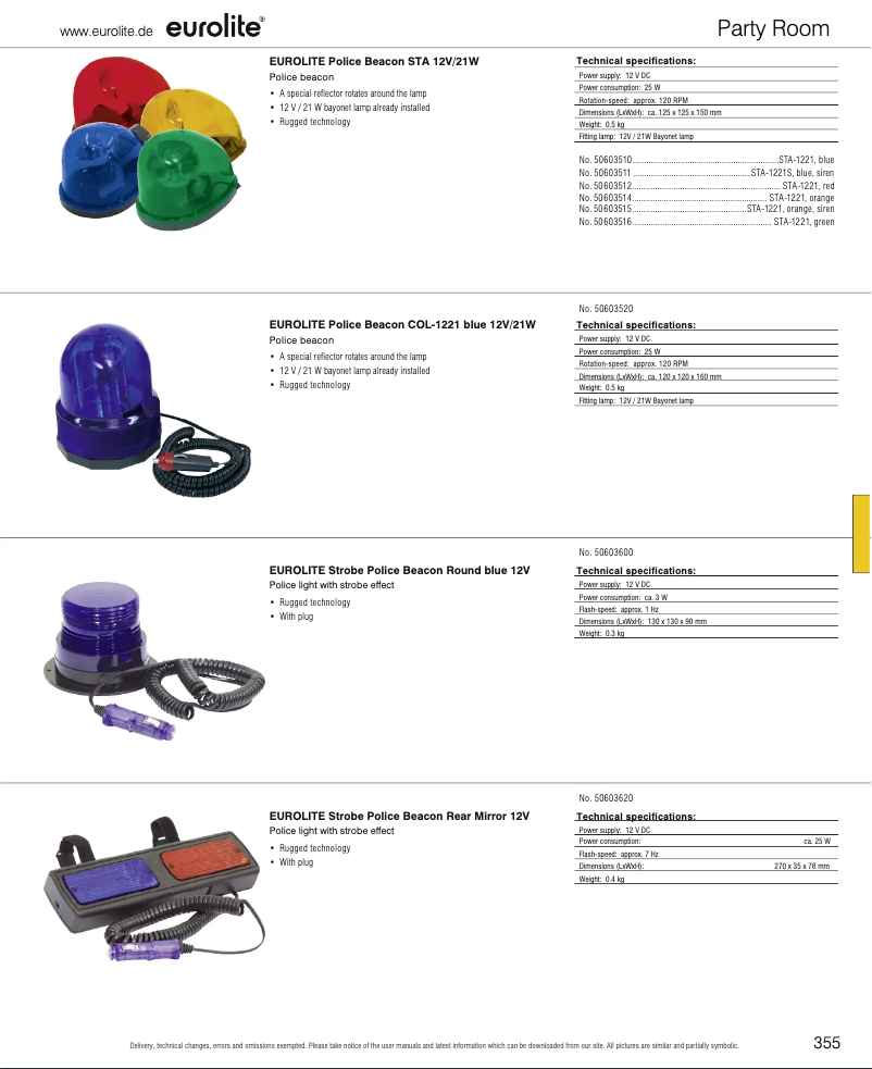 Image de la première page du manuel de l'appareil Police Beacon COL-1221