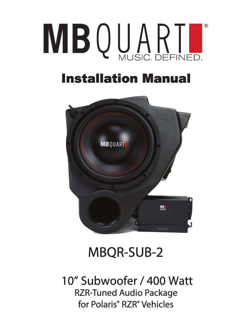 Page n°1 - Manuel utilisateur MB Quart MBQR-SUB-2