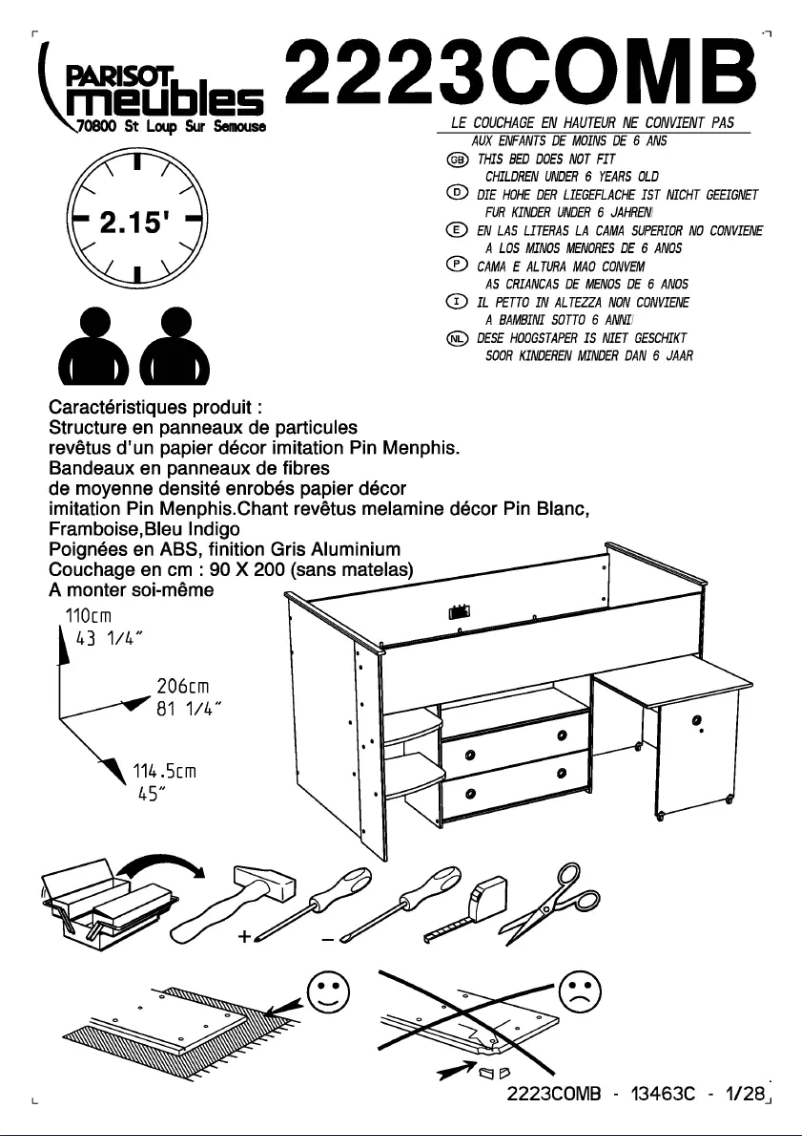 Page n°1 - Manuel utilisateur Parisot Smoozy 2223COMB