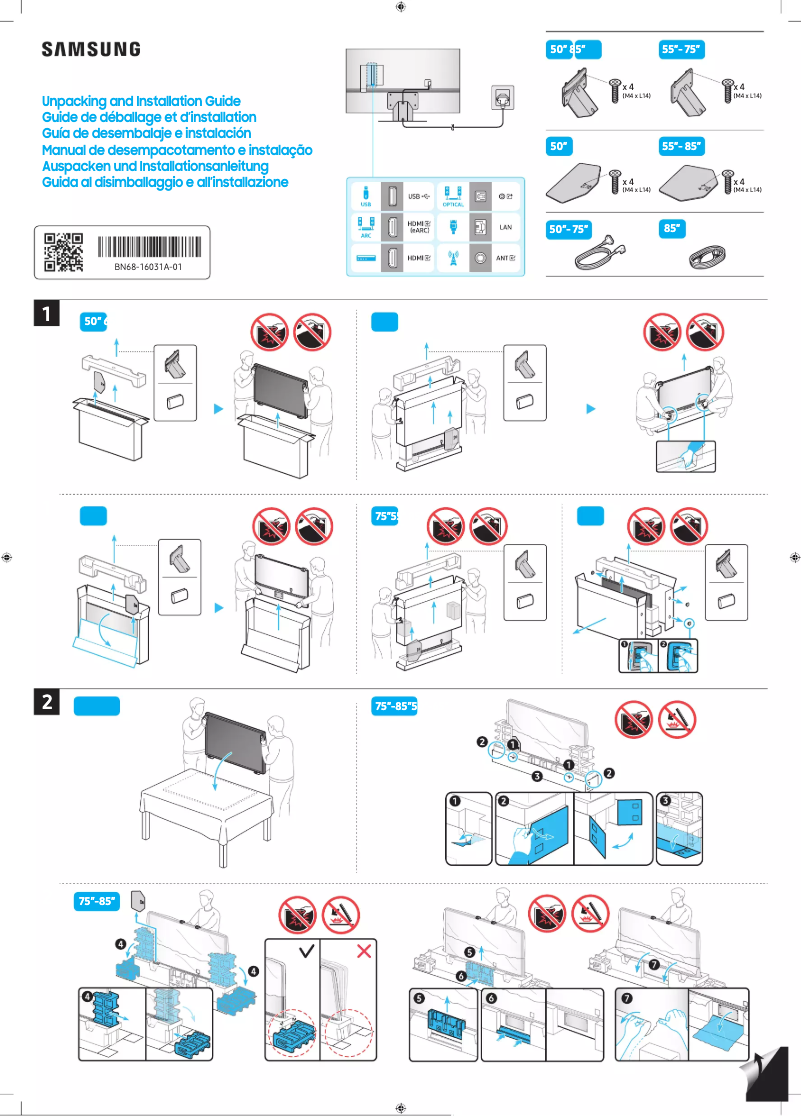 Page 1 de la notice Manuel utilisateur Samsung QA55Q80CAJ