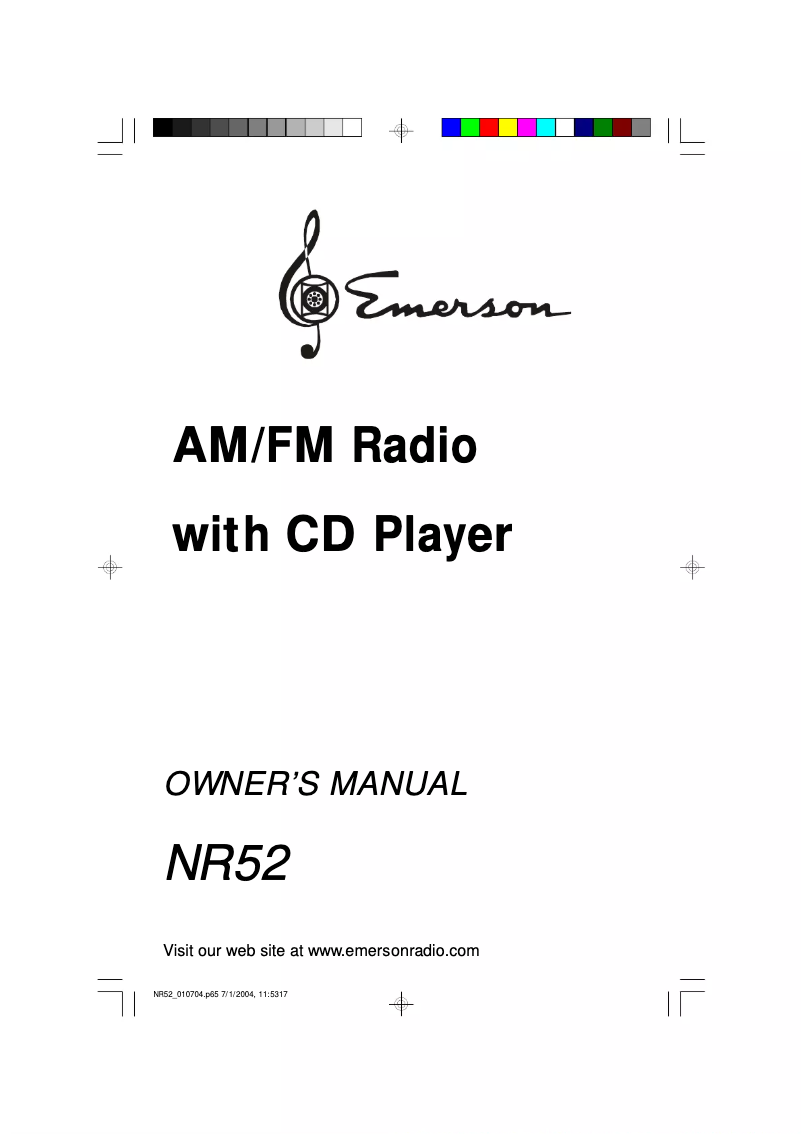 Page 1 de la notice Manuel utilisateur Emerson NR52