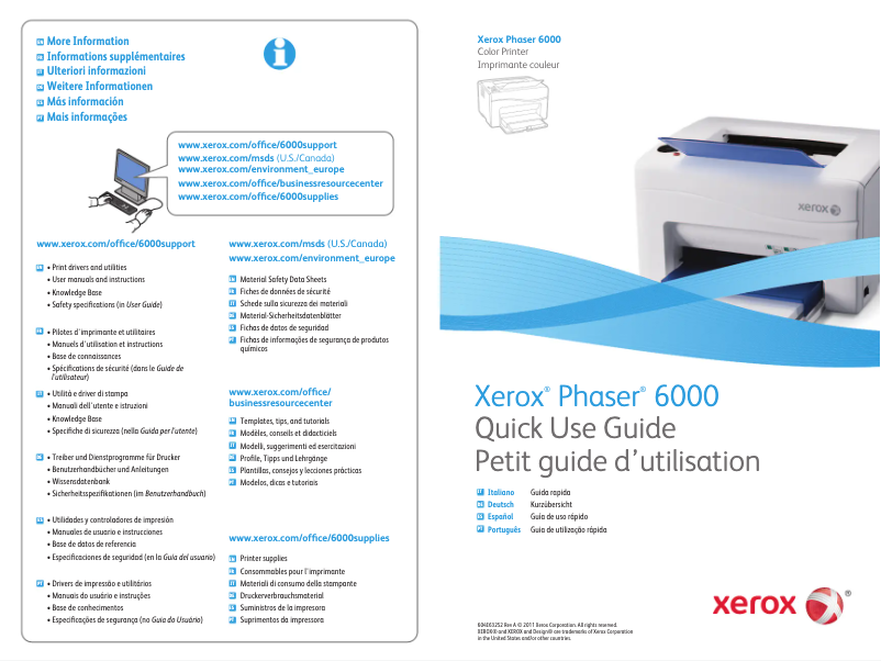 Image de la première page du manuel de l'appareil Phaser 6000