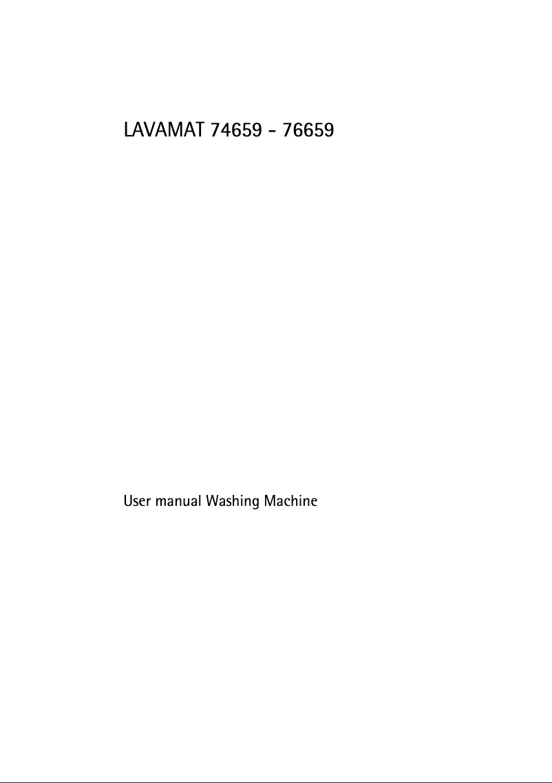 Page n°1 - Manuel utilisateur AEG L76659