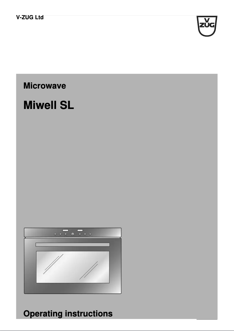 Page 1 of the manual User Manual V-Zug Miwell SL