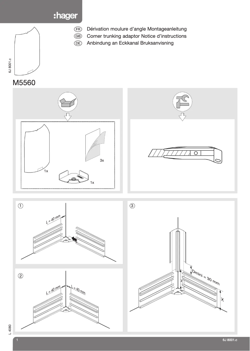 Page n°1 - Manuel utilisateur Hager SL20080819016