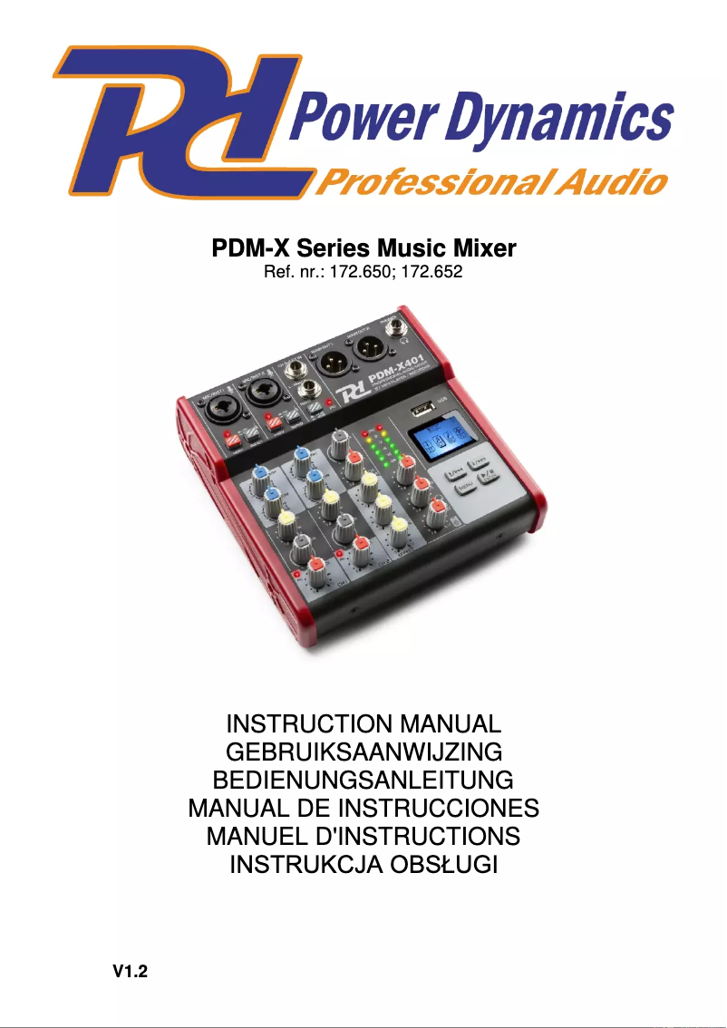 Page n°1 - Manuel utilisateur Power Dynamics PDM-X401