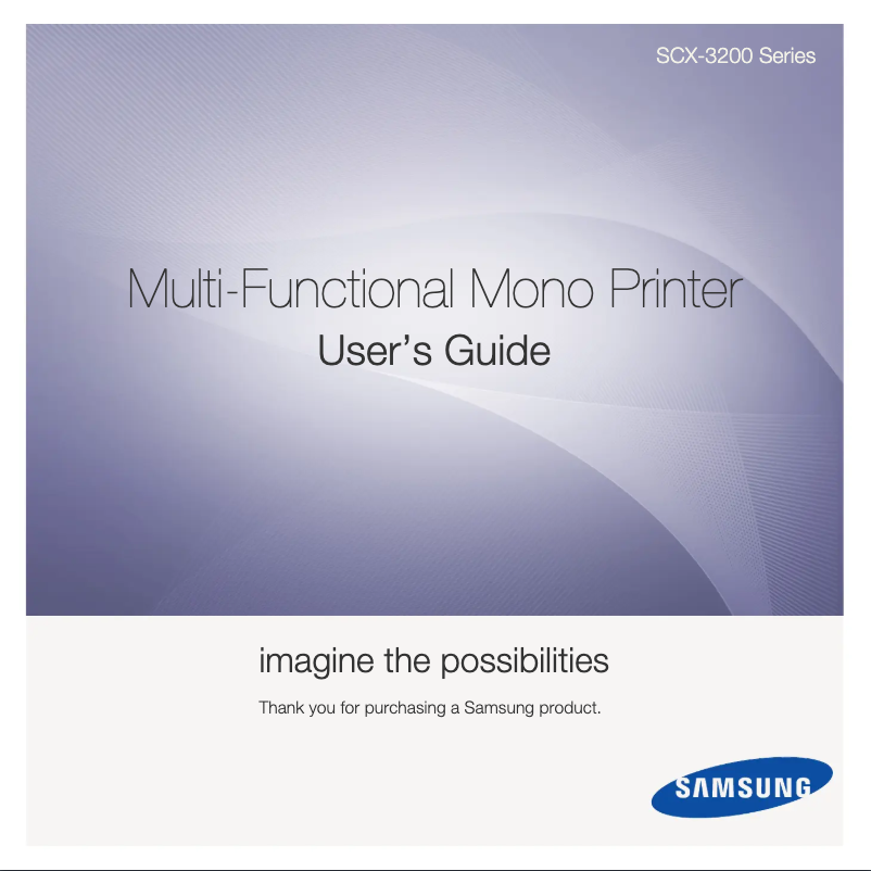 Page 1 de la notice Manuel utilisateur Samsung SCX-3200
