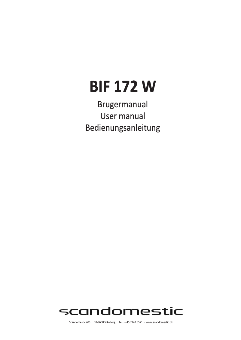 Page n°1 - Manuel utilisateur Scandomestic BIF 172 W