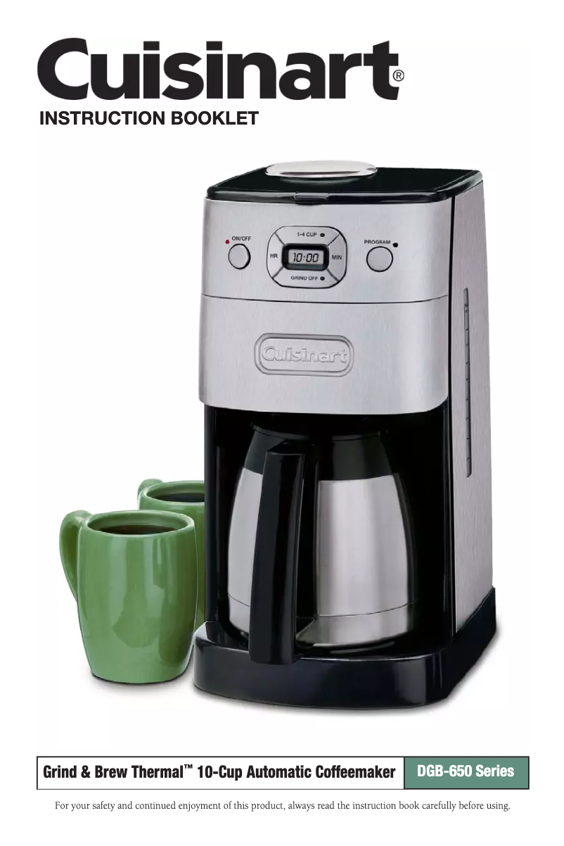 Página 1 del manual Manual de usuario Cuisinart DGB-650BC