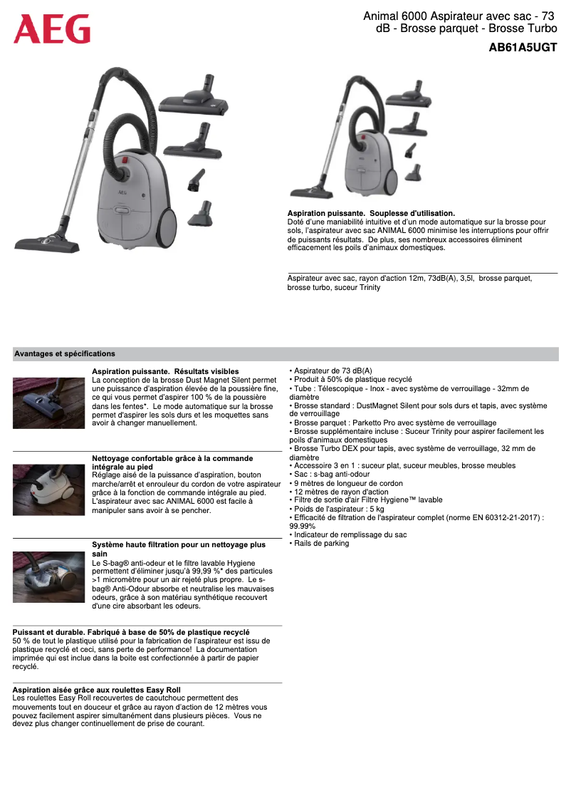 Image de la première page du manuel de l'appareil AB61A5UGT