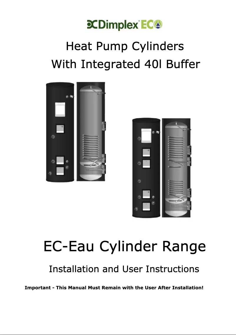 Page 1 de la notice Manuel utilisateur Dimplex ECS250HP40A-580