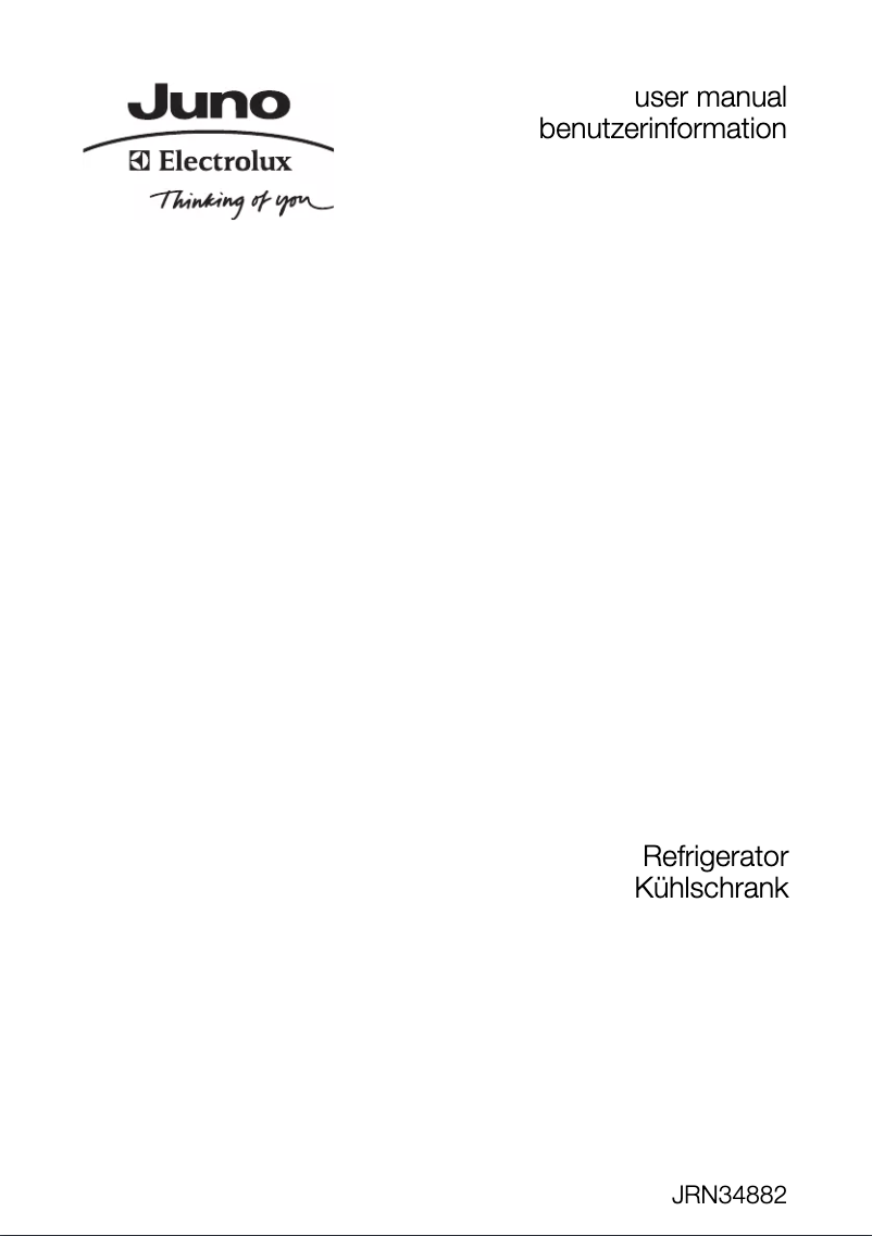 Page 1 de la notice Manuel utilisateur Juno Electrolux JRN34882