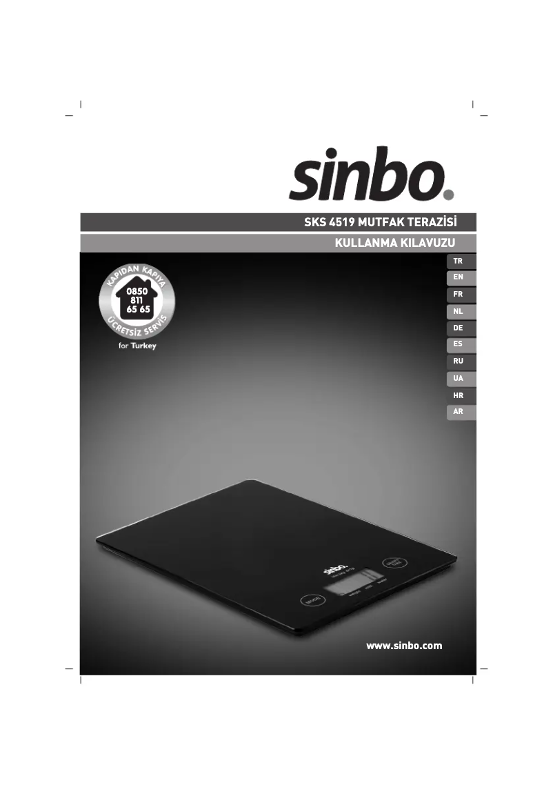 Page n°1 - Manuel utilisateur Sinbo SKS 4519