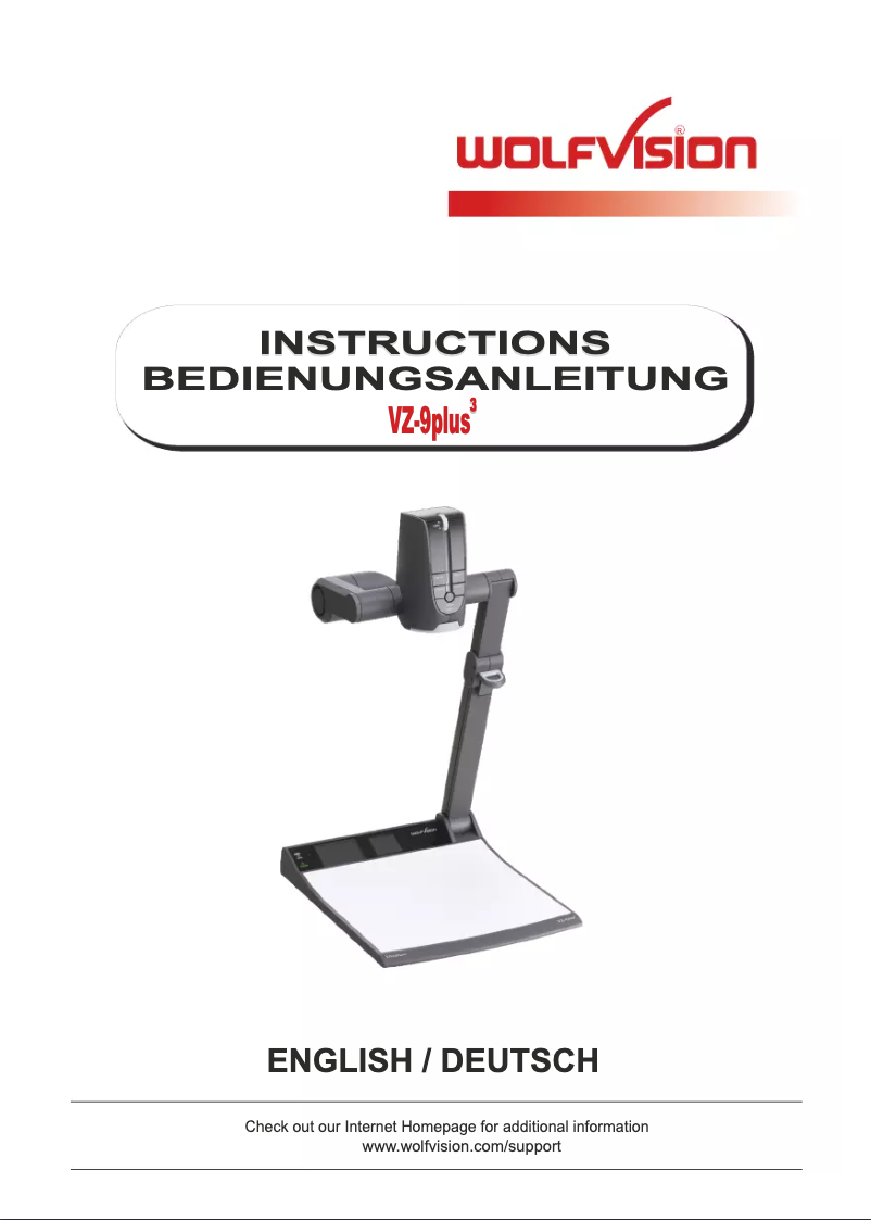 Image de la première page du manuel de l'appareil VZ-9plus³