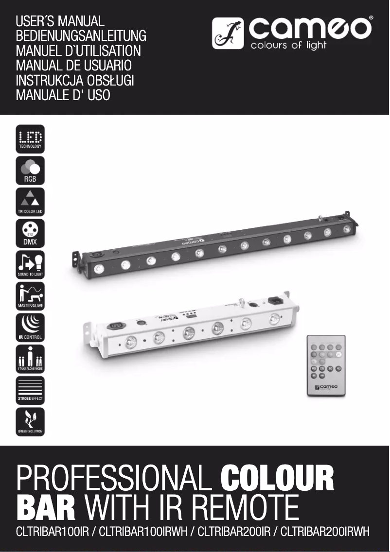 Page 1 de la notice Manuel utilisateur Cameo Tribar 200 IR