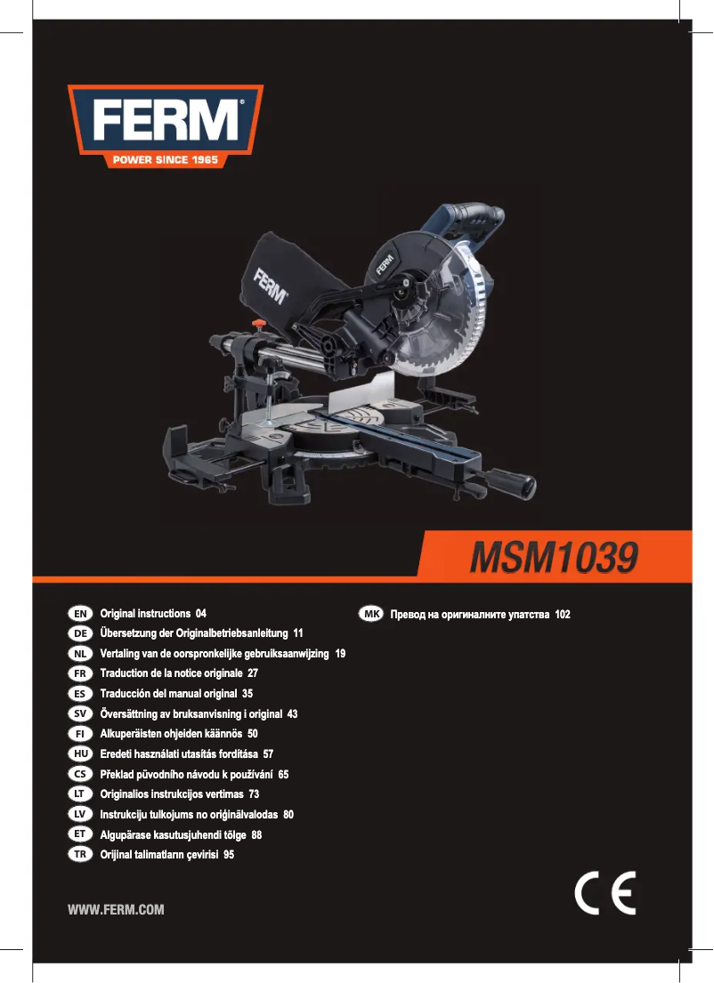 Page 1 de la notice Manuel utilisateur Ferm MSM1039