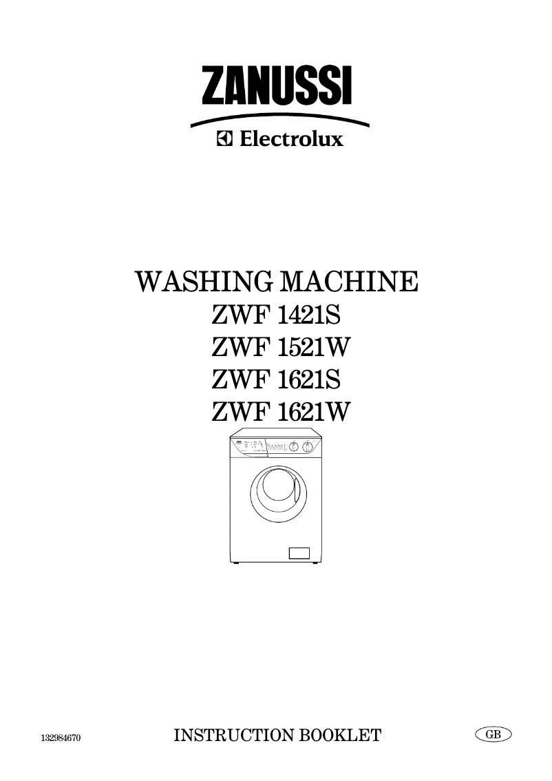 Image de la première page du manuel de l'appareil ZWF1621W