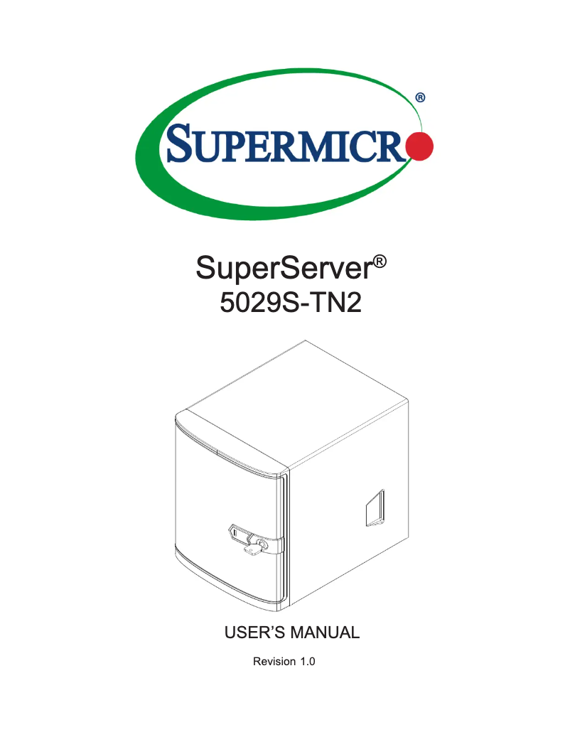 Image de la première page du manuel de l'appareil SuperServer 5029S-TN2