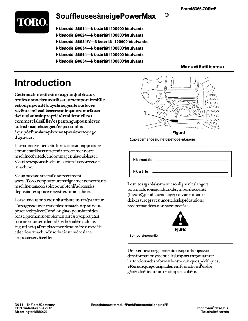 Página 1 del manual Manual de usuario Toro Power Max 826 OXE