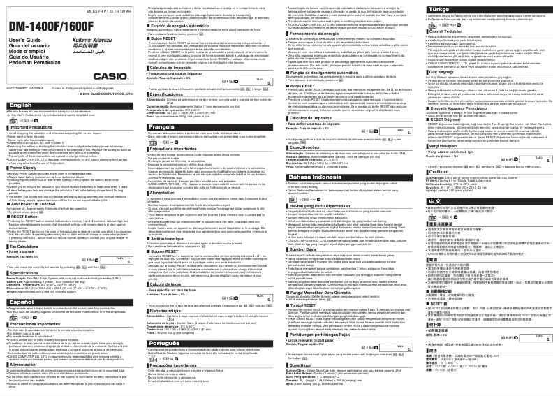 Page 1 de la notice Manuel utilisateur Casio DM-1400F