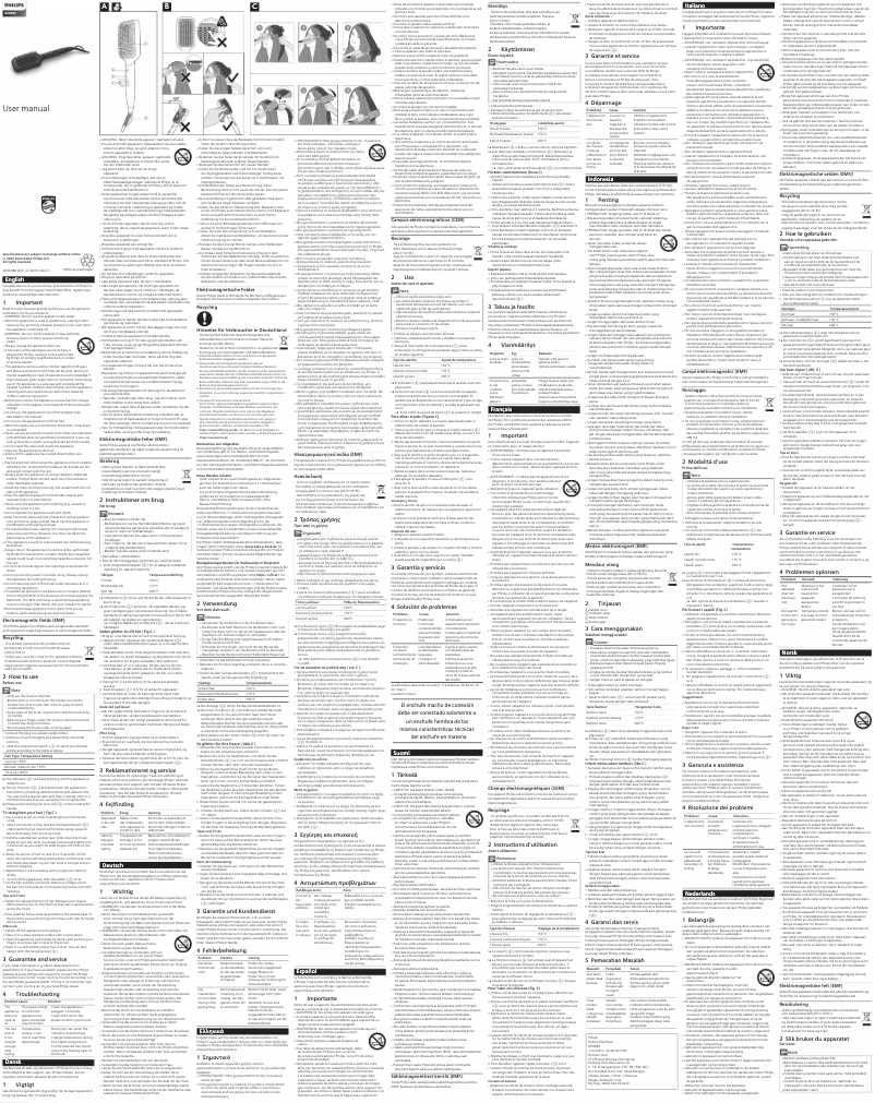 Image de la première page du manuel de l'appareil BHH885