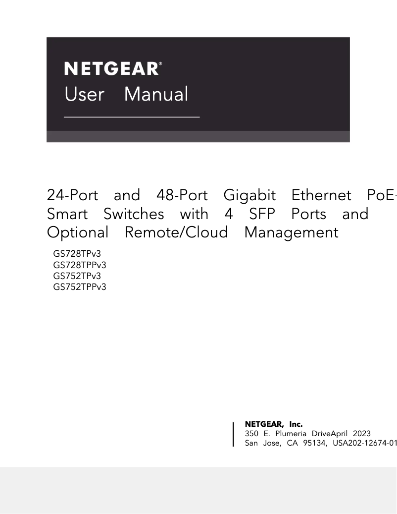 Page n°1 - Manuel utilisateur Netgear GS752TXPv3