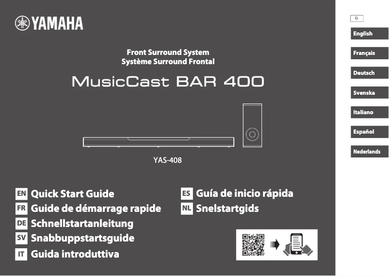 Page 1 de la notice Manuel utilisateur Yamaha MusicCast BAR 400