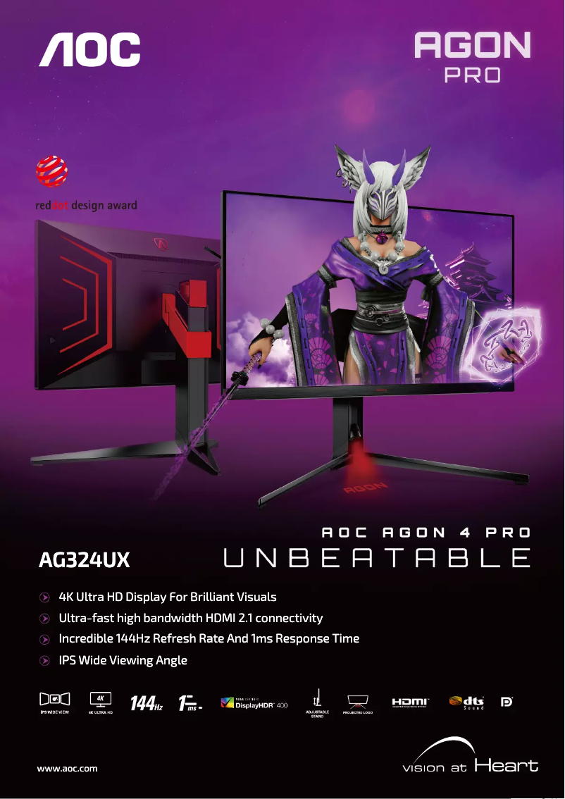 Page 1 de la notice Catalogue AOC AGON Pro AG324UX