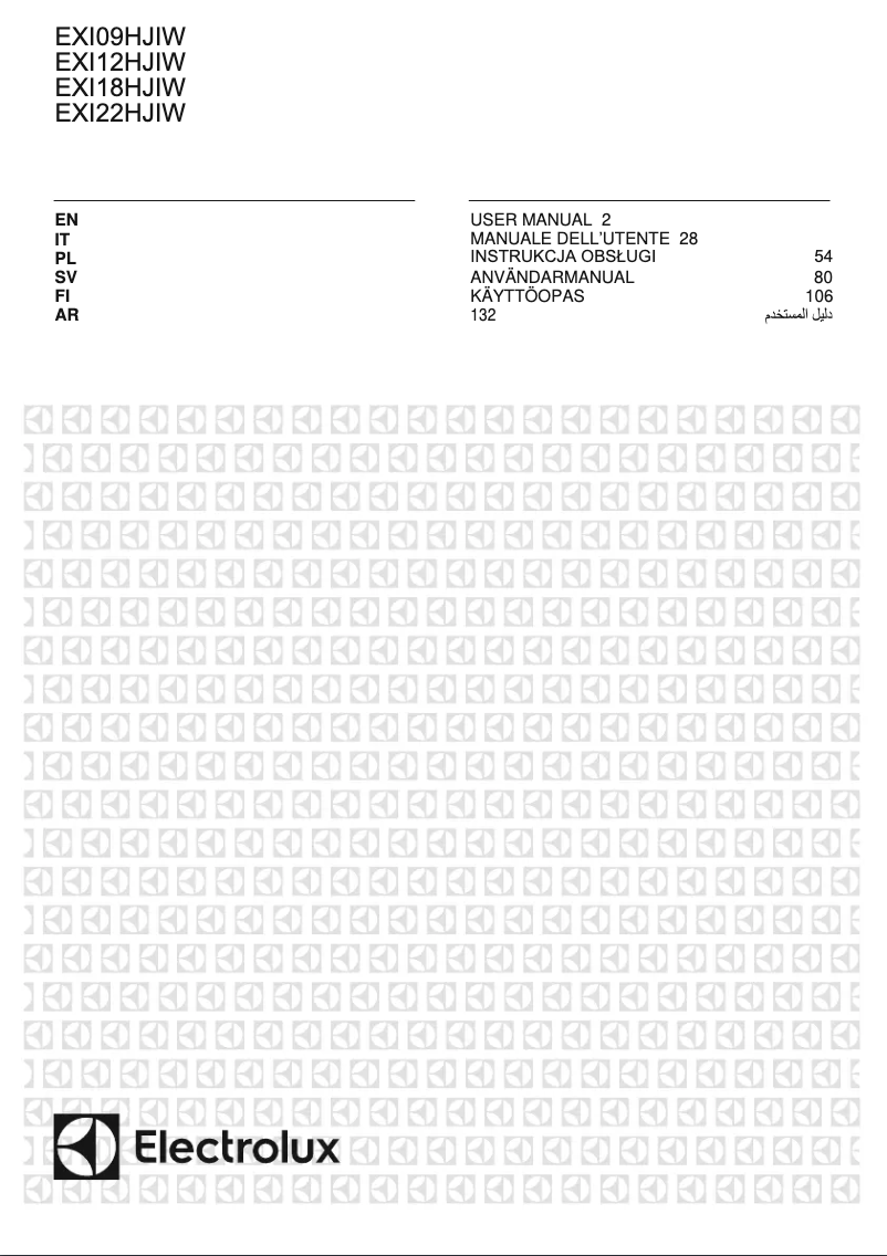 Page n°1 - Manuel utilisateur Electrolux EXI18HJIWE