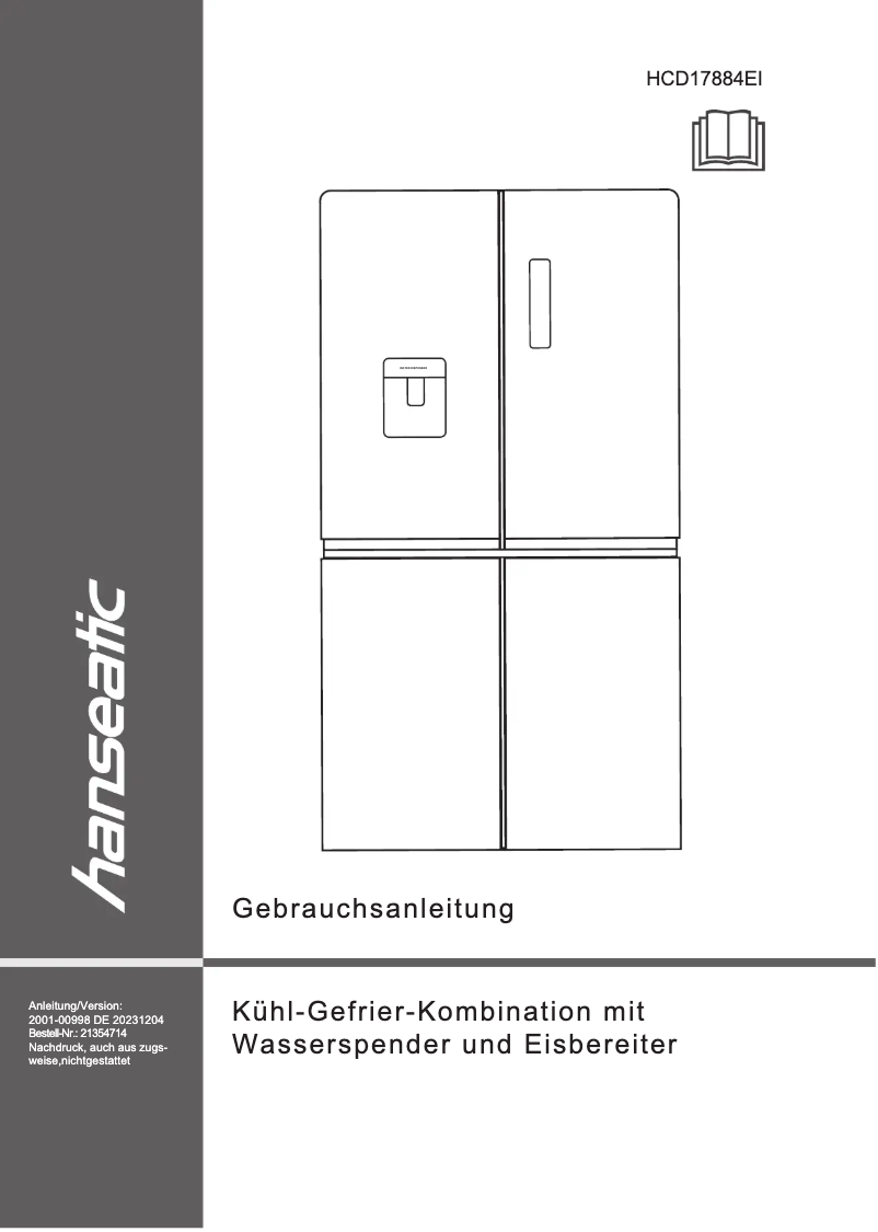 Página 1 del manual Manual de usuario Hanseatic HCD17884EI