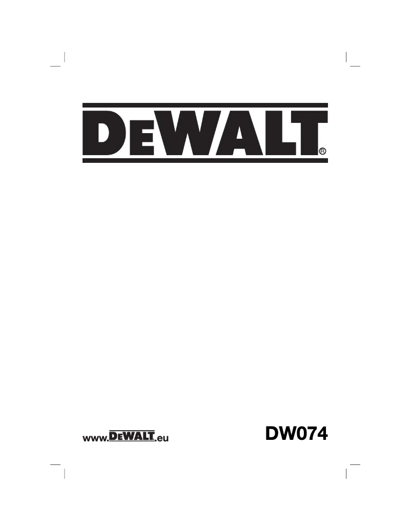Page 1 de la notice Manuel utilisateur DeWalt DW074