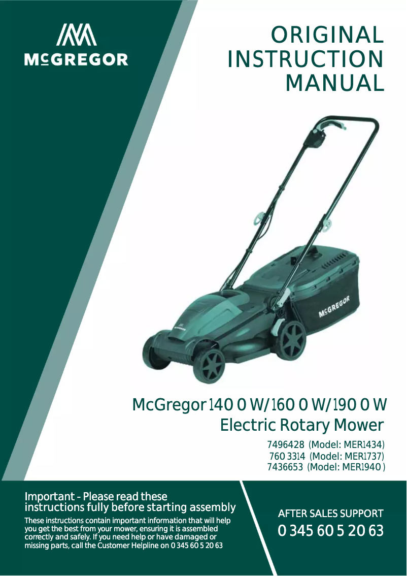 Page 1 de la notice Manuel utilisateur McGregor MER1434