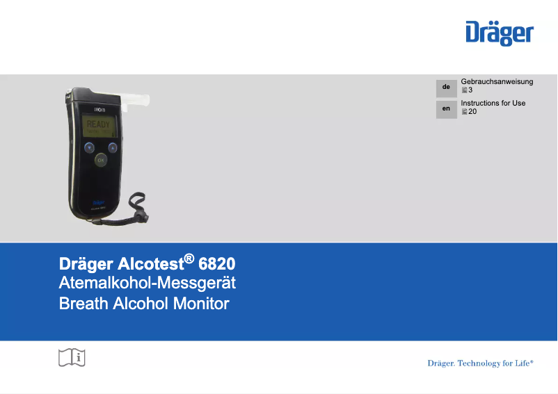 Page 1 de la notice Manuel utilisateur Dräger Alcotest 6820