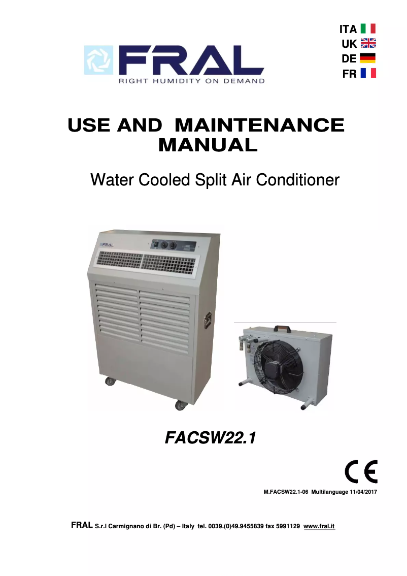 Page n°1 - Manuel utilisateur Fral FACSW22.1