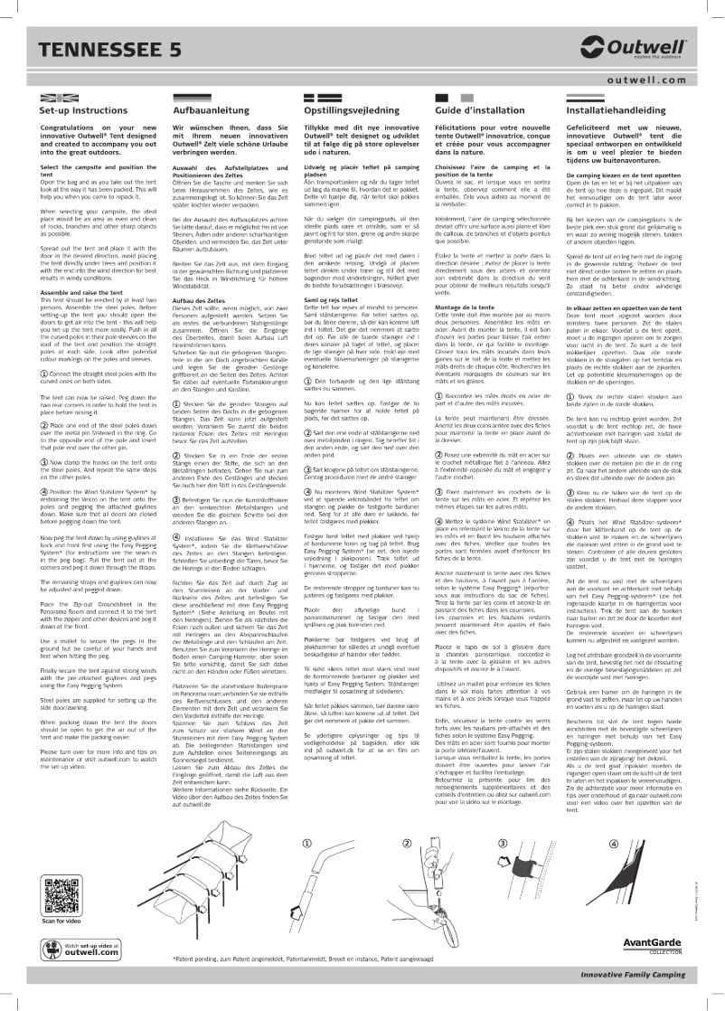 Image de la première page du manuel de l'appareil AvantGarde Tennessee 5