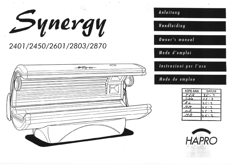 Imagen de la primera página del manual del dispositivo Synergy 2870