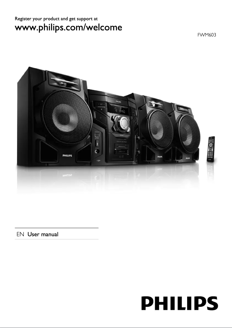 Page 1 de la notice Manuel utilisateur Philips FWM603X