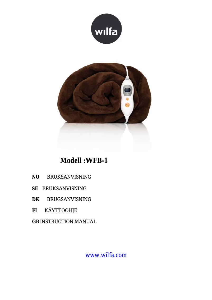 Page n°1 - Manuel utilisateur Wilfa WFB-1