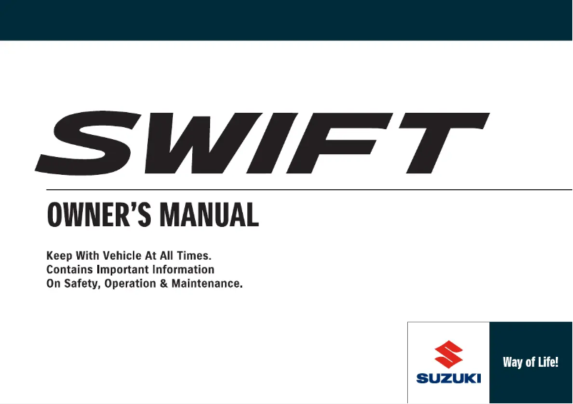 Page 1 de la notice Manuel utilisateur Suzuki Swift (2021)