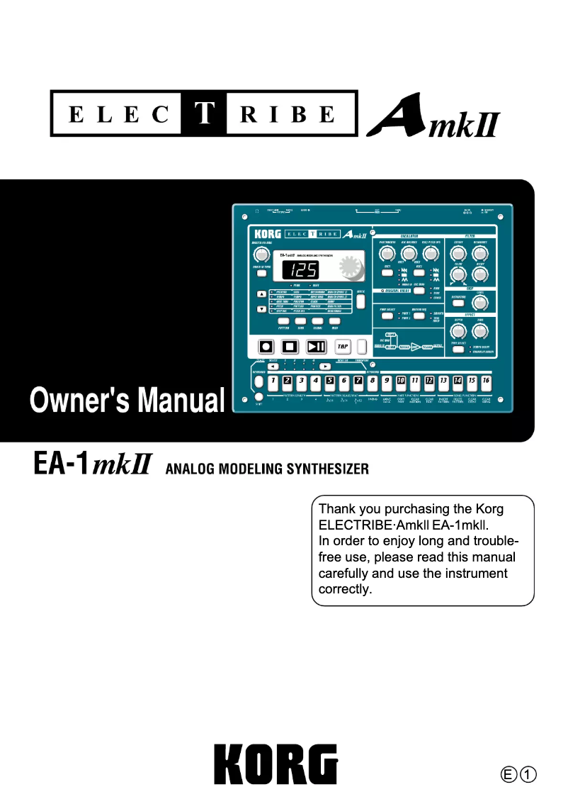 Page n°1 - Manuel utilisateur Korg Electribe-A mkII