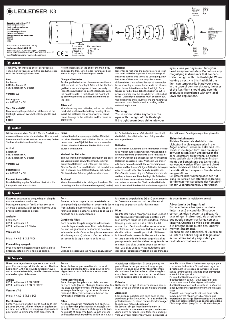 Image de la première page du manuel de l'appareil K3