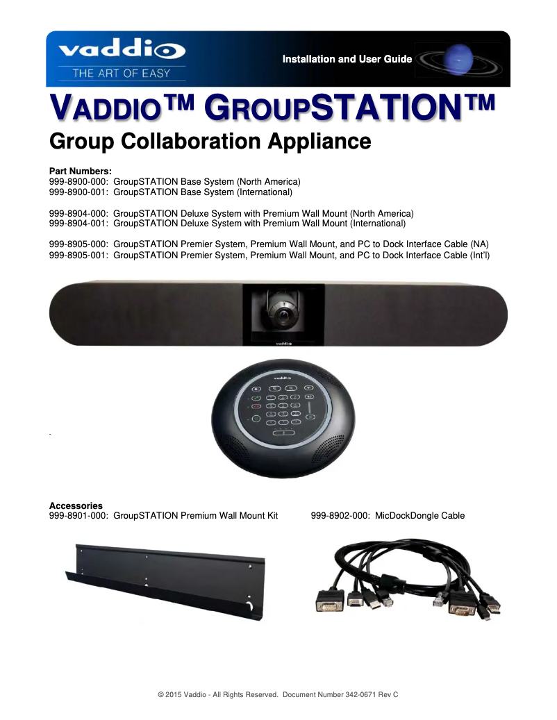 Image de la première page du manuel de l'appareil Groupstation Premier System