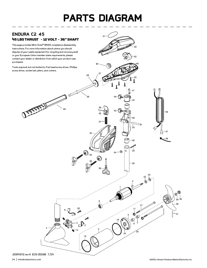 Page n°1 - Manuel utilisateur Minn Kota Endura 45