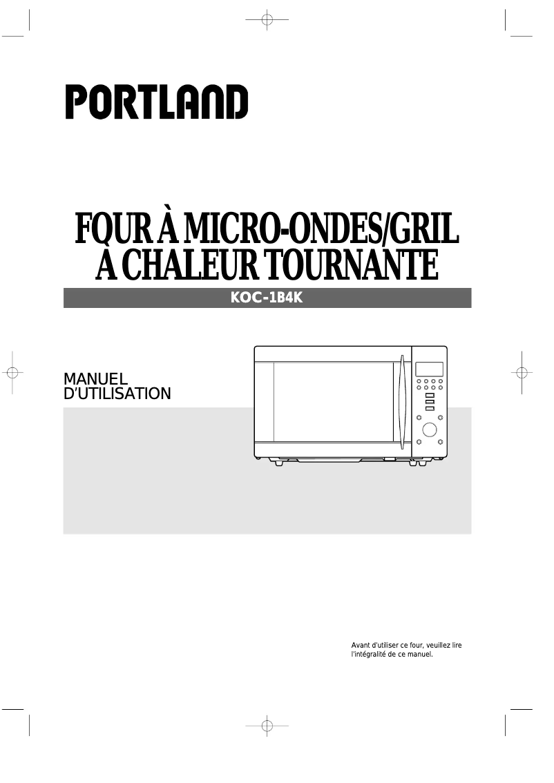 Image de la première page du manuel de l'appareil KOC-1B4KA