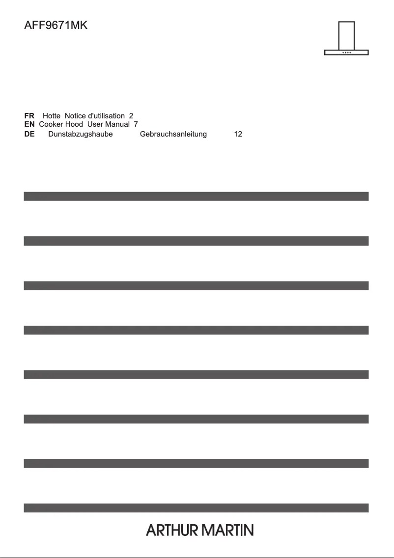 Page 1 de la notice Manuel utilisateur Electrolux AFF9671MK