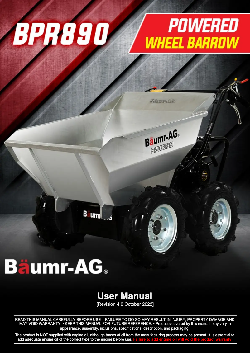 Imagen de la primera página del manual del dispositivo BPR890